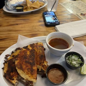 Fuego Tequila Grill - my birria tacos and he got a california burrito - Mexican Near Me - Walnut Creek, California