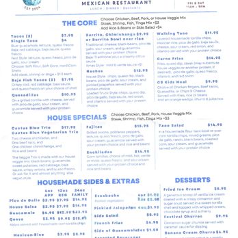 Cactus Blue - The New Fast Food Menu. No Bert's Burrito. :-( - Mexican Near Me - Emmaus, Pennsylvania