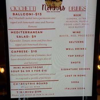 Nonna’s - Menu for Nonna's - Cocktail Bars Near Me - Honolulu, Hawaii