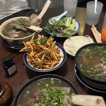 All About Pho - Fish Sauce Fries Herbal Iced Tea Phở Xe Lửa- Combination - Vietnamese Near Me - Cerritos, California
