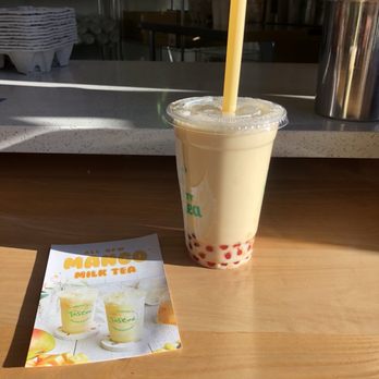 Tastea - Mango milk boba tea slightly sweetened with honey. - Coffee & Tea Near Me - Sacramento, California Tastea - Mango milk boba tea slightly sweetened with honey. - Coffee & Tea Near Me - Sacramento, California