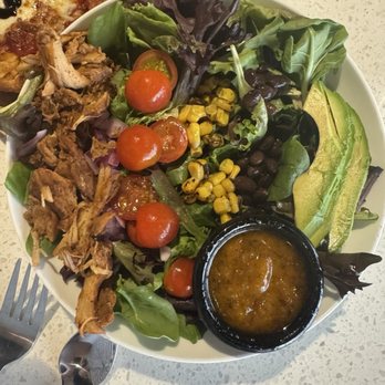 Wine Down Lounge - The southwest salad with chicken and cilantro, lime vinaigrette dressing - Wine Bars Near Me - Gilbert, Arizona