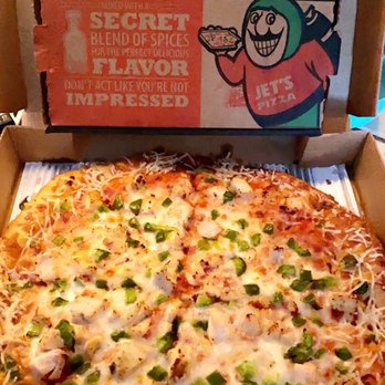 Jet's Pizza - Bell pepper and chicken pizza with butter Parm crust ! - Pizza Near Me - Keego Harbor, Michigan Jet's Pizza - Bell pepper and chicken pizza with butter Parm crust ! - Pizza Near Me - Keego Harbor, Michigan