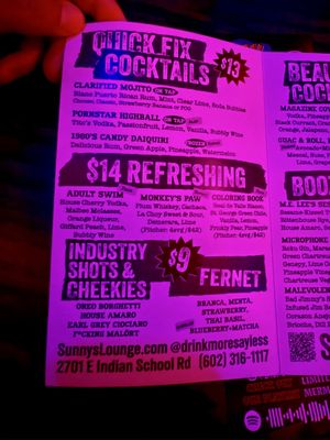 Menu photo 4 Sunny's Lounge Phoenix, AZ