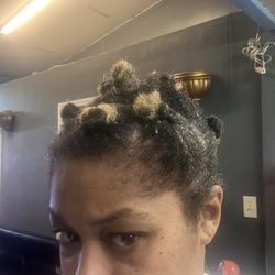 Merengue Hair Studio - Instead of rollers. Attempting to force Me to blow dry my hair.