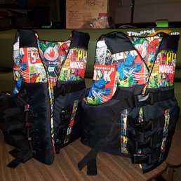 Adult Size Marvel Life Vests. Retail $44.99, prior to tax but on clearance for $29.94, prior to tax
