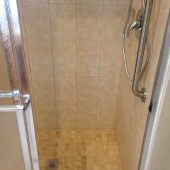 EJN General Contractor - Custom shower with bypass shower doors and grab bars with a shower wand. Notice new floor and wall tile. - General Contractors Near Me - Falls Church, Virginia EJN General Contractor - Custom shower with bypass shower doors and grab bars with a shower wand. Notice new floor and wall tile. - General Contractors Near Me - Falls Church, Virginia