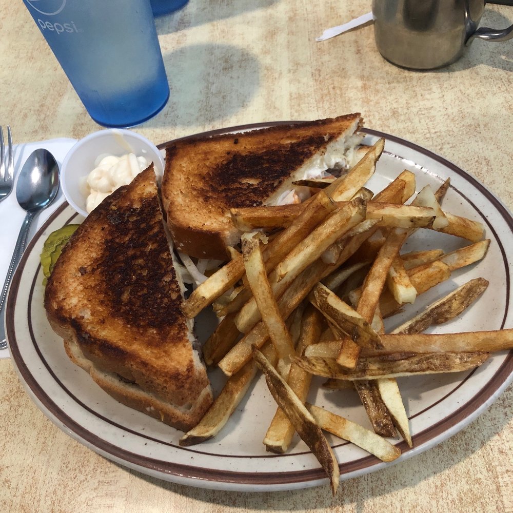 Diner burger with expensive frys Diner burger with expensive frys