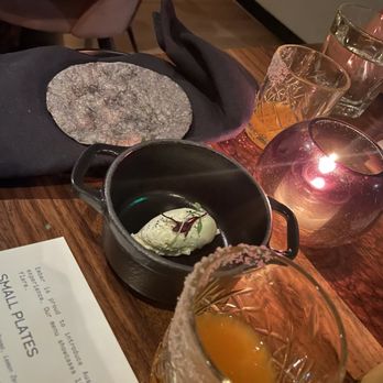 Ember Kitchen - Complimentary welcome Cocktail + Housemade Blue Corn Tortilla and Butter - Latin American Near Me - Austin, Texas