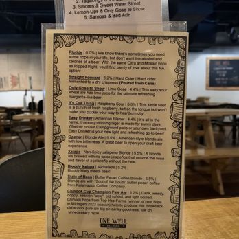 One Well Brewing - Menu - Breweries Near Me - Kalamazoo, Michigan