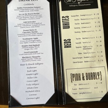 The Heights Pub - Cocktail and wine menu - Pubs Near Me - Arlington, Massachusetts The Heights Pub - Cocktail and wine menu - Pubs Near Me - Arlington, Massachusetts