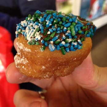 Daily Dozen Doughnut - Blue and green sprinkled doughnut for the Seahawks! - Bakeries Near Me - Seattle, Washington