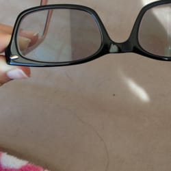 Oaks Optometric Center - Where in the world would you not see this as defective? How am I supposed to see out of these? Along with the nasty green glare.