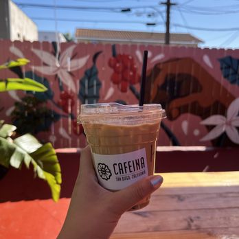 Cafeina Cafe - 12 oz Iced Honey Lavender Latte* $6.50 - Cafes Near Me - San Diego, California Cafeina Cafe - 12 oz Iced Honey Lavender Latte* $6.50 - Cafes Near Me - San Diego, California