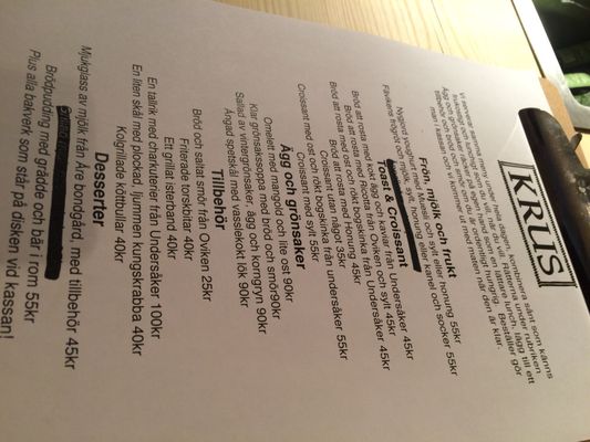 Menu photo 3 Krus Åre, Z