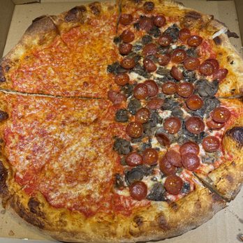Mano’s Pizzeria - Half cheese, half pepperoni&mushroom - Pizza Near Me - Ridgewood, New York Mano’s Pizzeria - Half cheese, half pepperoni&mushroom - Pizza Near Me - Ridgewood, New York