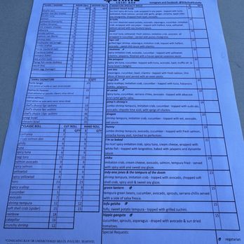 Shiku Sushi - Sushi menu - Sushi Bars Near Me - La Jolla, California