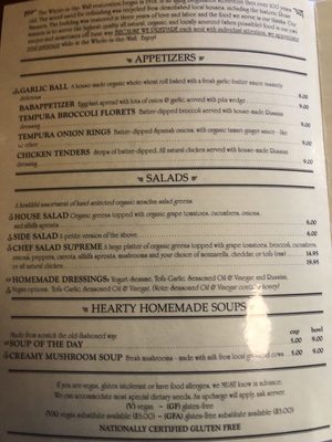 Menu photo 2 Whole In the Wall Binghamton, NY Menu photo 2 Whole In the Wall Binghamton, NY