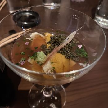 WAKUDA - Some fish skin soup. Gelatin in the dashi to make it fancy. Actually, had a great flavor, and the uni was a nice touch. 10/10 - Japanese Near Me - Las Vegas, Nevada WAKUDA - Some fish skin soup. Gelatin in the dashi to make it fancy. Actually, had a great flavor, and the uni was a nice touch. 10/10 - Japanese Near Me - Las Vegas, Nevada
