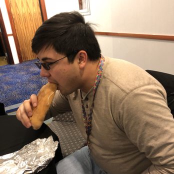 Stuff Yer Face - My Colleague who ordered the extra large size - it was longer than a foot !! - Pubs Near Me - New Brunswick, New Jersey Stuff Yer Face - My Colleague who ordered the extra large size - it was longer than a foot !! - Pubs Near Me - New Brunswick, New Jersey