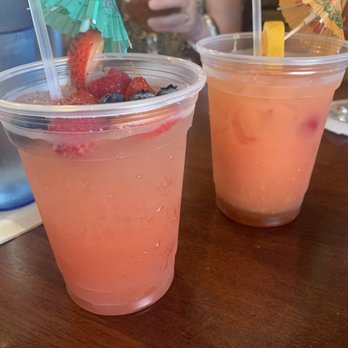 Jake's Place - Mocktails - peach sunset and strawberry lemonade - New American Near Me - Moneta, Virginia