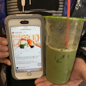 LimeRed Tea House - Strawberry Matcha Latte? I think it taste like KIWI green drink. - Coffee & Tea Near Me - Boston, Massachusetts