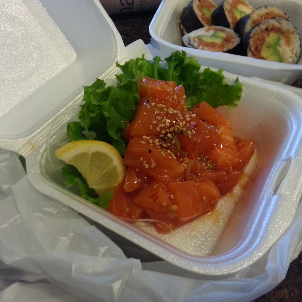 spicy salmon sashimi spicy salmon sashimi