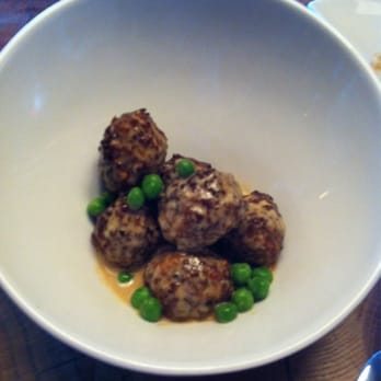 Carson Kitchen - Veal meatballs with sherry foie gras cream - New American Near Me - Las Vegas, Nevada Carson Kitchen - Veal meatballs with sherry foie gras cream - New American Near Me - Las Vegas, Nevada