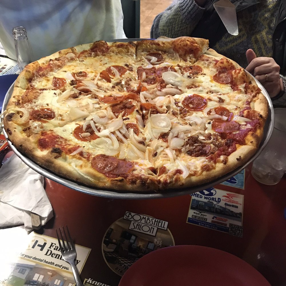 L, extra sauce, pepperoni, bacon & onion!! L, extra sauce, pepperoni, bacon & onion!!
