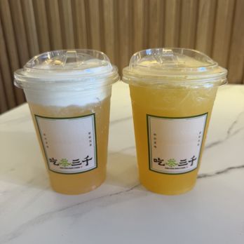 CHICHA San Chen - Left - Creamy Lemon Tart Right - Osmanthus Oolong Tea With Orange - Tea Rooms Near Me - Los Angeles, California