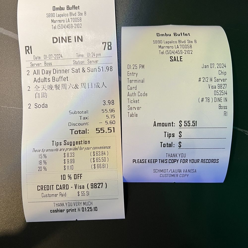 Ombu Buffet - Sunday lunch for two adults - Buffets Near Me - Marrero, Louisiana Ombu Buffet - Sunday lunch for two adults - Buffets Near Me - Marrero, Louisiana