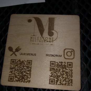 Milestone - Touch free menus on a coaster! - American Near Me - El Dorado Hills, California Milestone - Touch free menus on a coaster! - American Near Me - El Dorado Hills, California