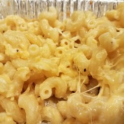 The mac and cheese is smoked to give it the best flavor.