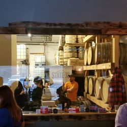 State 38 Distilling - View of barrels behind bar