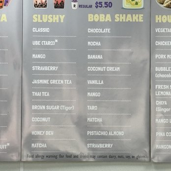 Boba and Beyond - The store menu. - Bubble Tea Near Me - Lacey, Washington