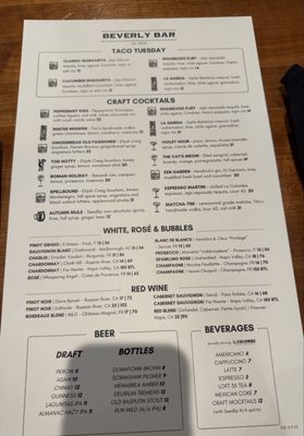 Menu photo 2 Beverly Bar Beverly Hills, CA