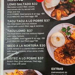 La Hacienda - Menu