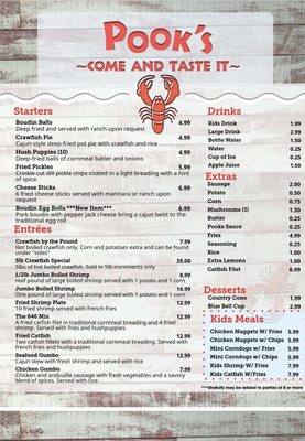 Menu photo 4 Pook's Crawfish Hole Santa Fe, TX