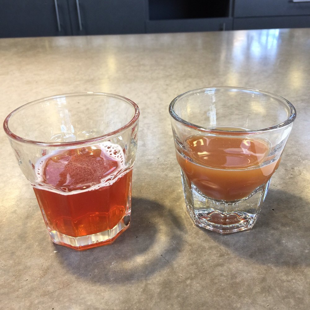 Smith Teamaker - 05.03.18 I tried their teas on tap - sparkling strawberry honeybush (left) + nitro chai (right) - Tea Rooms Near Me - Portland, Oregon Smith Teamaker - 05.03.18 I tried their teas on tap - sparkling strawberry honeybush (left) + nitro chai (right) - Tea Rooms Near Me - Portland, Oregon