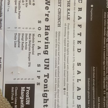 Unforked - The menu explaining the salad I ordered... - Burgers Near Me - Overland Park, Kansas