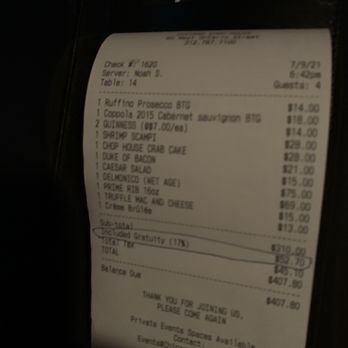 Chicago Chop House - The bill - Steakhouses Near Me - Chicago, Illinois Chicago Chop House - The bill - Steakhouses Near Me - Chicago, Illinois