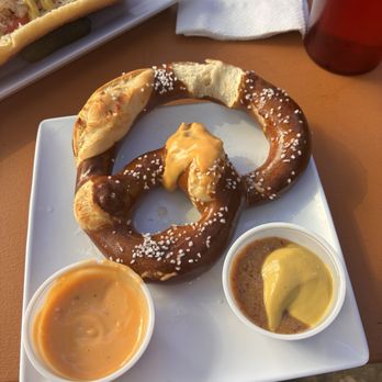 Midtown BierGarten - Pretzel with mustard and beer cheese - German Near Me - Sacramento, California Midtown BierGarten - Pretzel with mustard and beer cheese - German Near Me - Sacramento, California