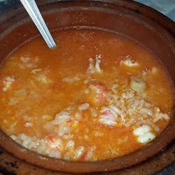 Estero - Arroz caldoso de colas de cangrejo.