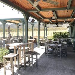 Sierra Roble Winery And Vineyard - Covered patio seating area.