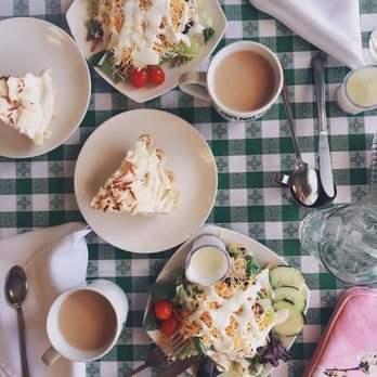 Ain't Just Pie Too - Coconut meringue pie, garden salad, coffee with cream. - Breakfast & Brunch Near Me - Quinlan, Texas Ain't Just Pie Too - Coconut meringue pie, garden salad, coffee with cream. - Breakfast & Brunch Near Me - Quinlan, Texas