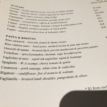 Tipo 00 - Menu - Italian Near Me - Melbourne, VIC