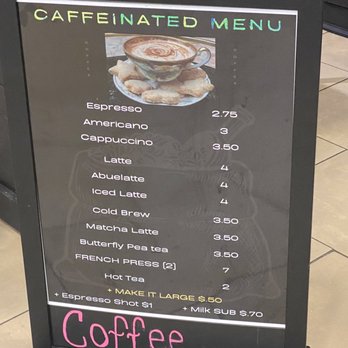 Cofismo - a menu for a coffee shop - Coffee & Tea Near Me - El Paso, Texas