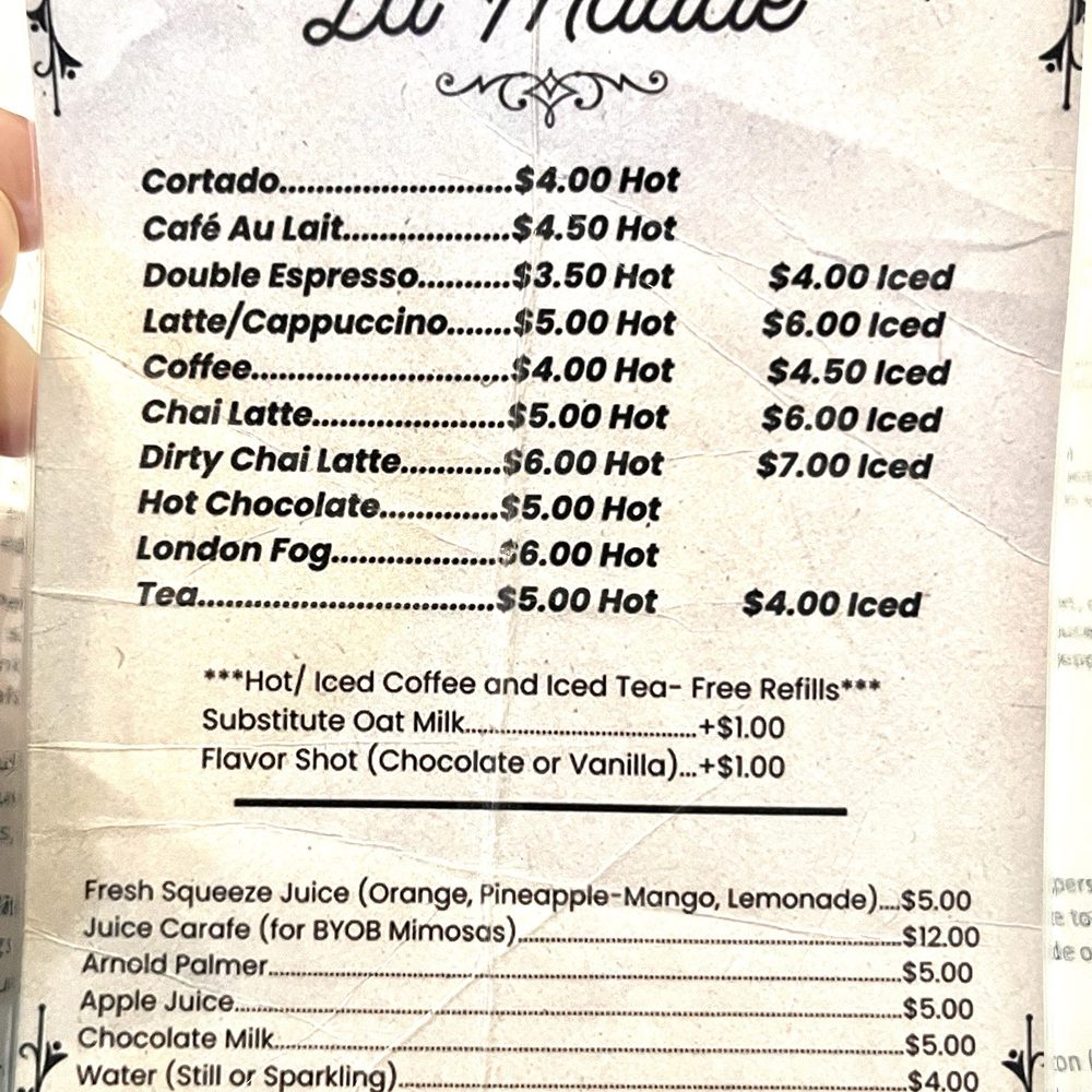 Cafe La Maude - Drink menu - Cafes Near Me - Philadelphia, Pennsylvania