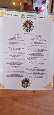 Menu photo 1 Gruel Britannia Fairfield, CT
