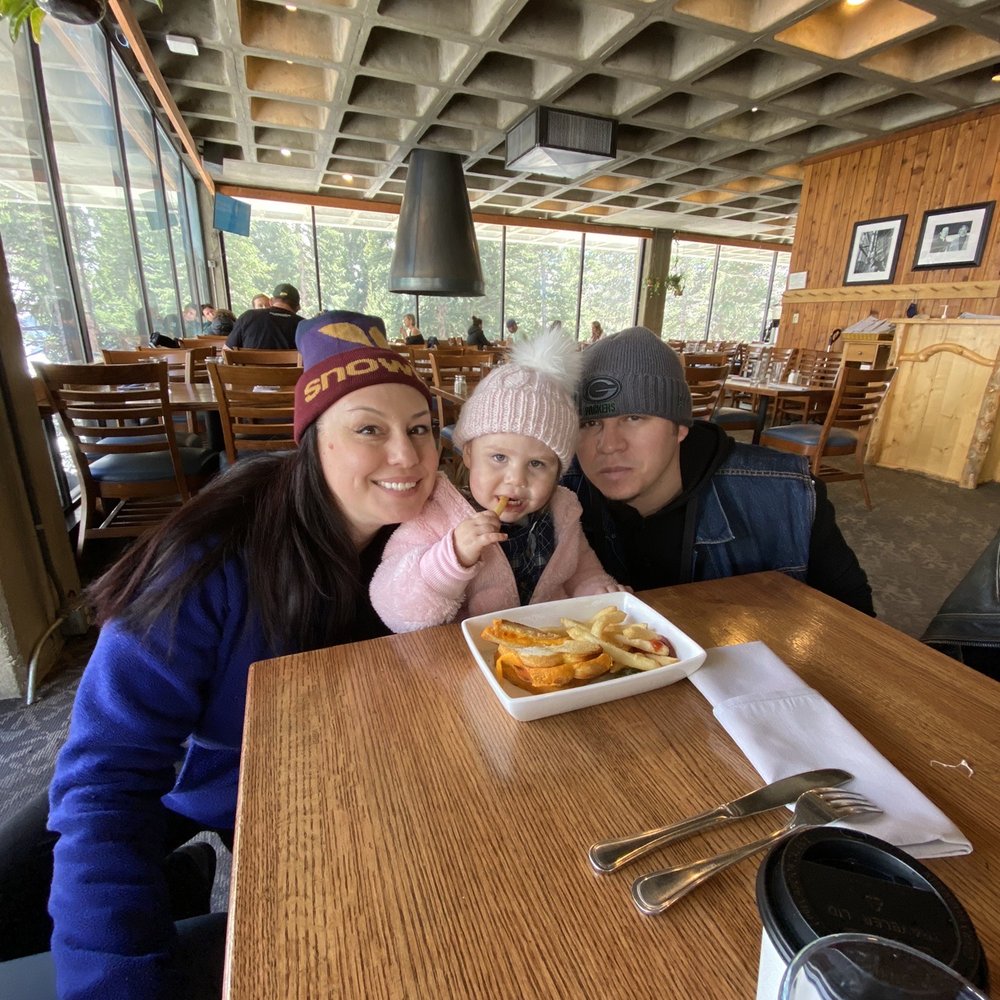 The baby was happy with her grilled cheese and fries The baby was happy with her grilled cheese and fries